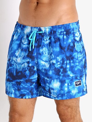 Model in peacoat Speedo Tie Dye Volley Swim Trunk