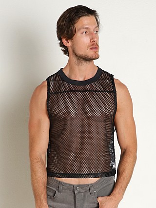 Model in black Bike Athletic Sleeveless Mesh Practice Jersey