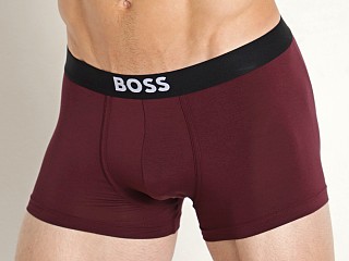 Model in burgundy Hugo Boss Trunk ID