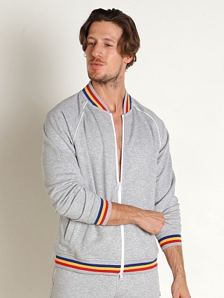 Model in grey Bike Athletic French Terry Track Jacket