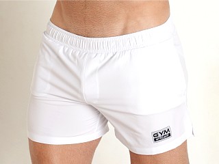 Model in white Ergowear GYM & Swim Short with Built-In X4D Thong