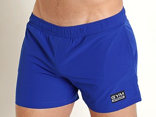 Model in cobalt blue Ergowear GYM & Swim Short with Built-In X4D Thong