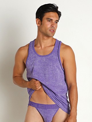 Model in percey purple heather C-IN2 Hand Me Down Relaxed Tank Top