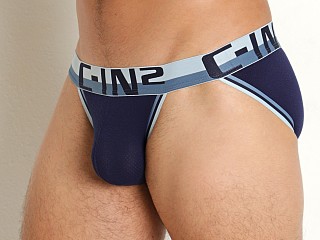 Model in nando navy C-IN2 Mesh Dash Brief