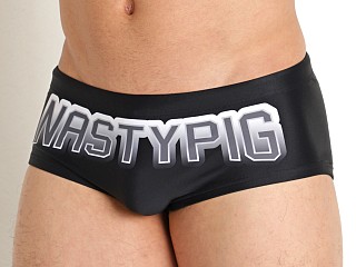 Model in black Nasty Pig Metalhead Swim Sunga