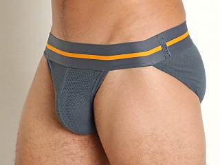 Model in channing charcoal C-IN2 Scrimmage Dash Brief