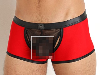 Model in red Gregg Homme Ring My Bell Trunk