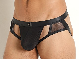 Model in black Gregg Homme Ring My Bell Jockstrap