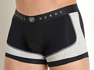 Model in black Gregg Homme Room-Max Gym Trunk