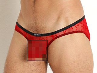 Model in red Gregg Homme Starr Mesh Brief