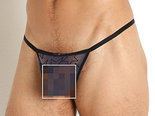 Model in navy Gregg Homme Starr Mesh C-Ring Pouch