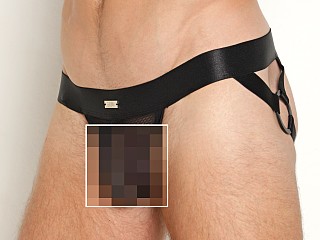 Model in black STUD Klimt Jock/Thong