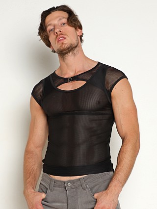 Model in black STUD Gustaff Vest Tank