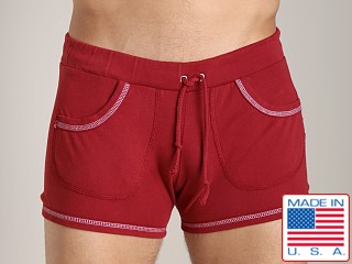 Model in cardinal Go Softwear 100% Cotton Sport Short