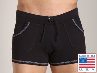 Model in black Go Softwear 100% Cotton Sport Short