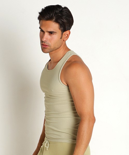 Go Softwear Zion OverDye Ribbed Tank Top Sage Leaf