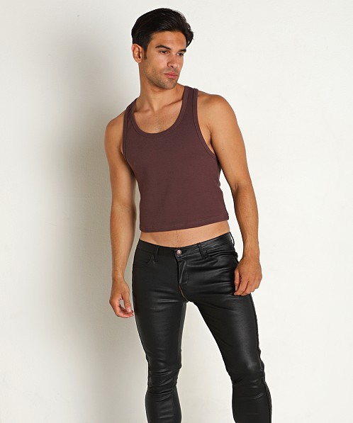 Supawear Ribbed Cropped Tank Top Peppercorn