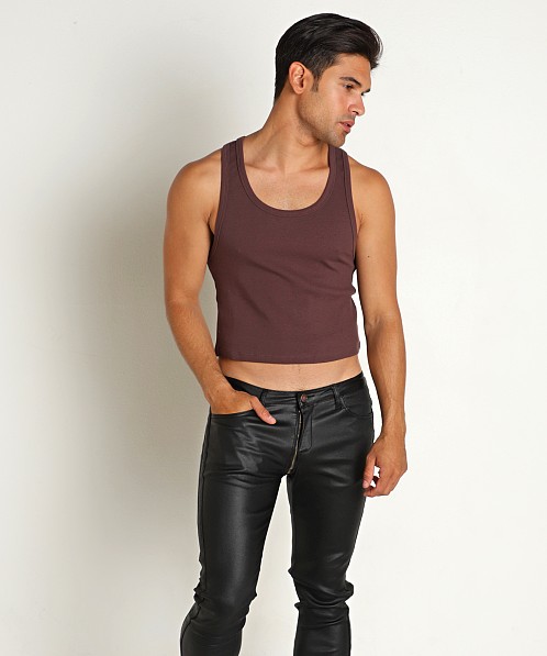 Supawear Ribbed Cropped Tank Top Peppercorn