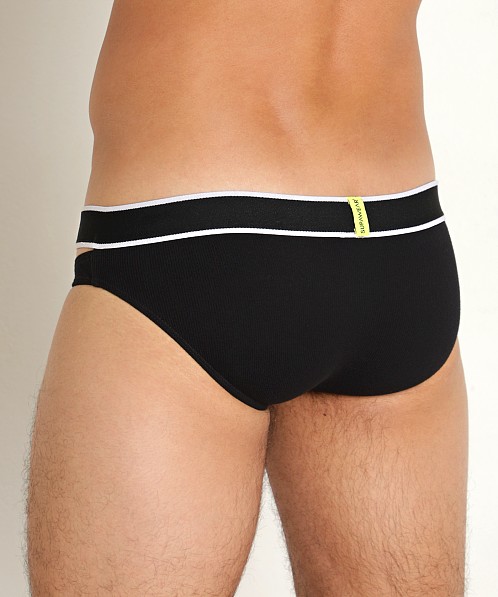 Supawear Ribbed Slashed Brief Black