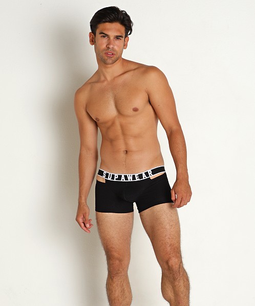 Supawear Ribbed Slashed Trunk Black