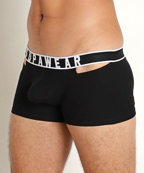 Supawear Ribbed Slashed Trunk Black