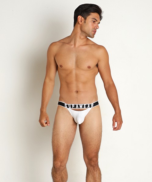 Supawear Ribbed Slashed Jock White