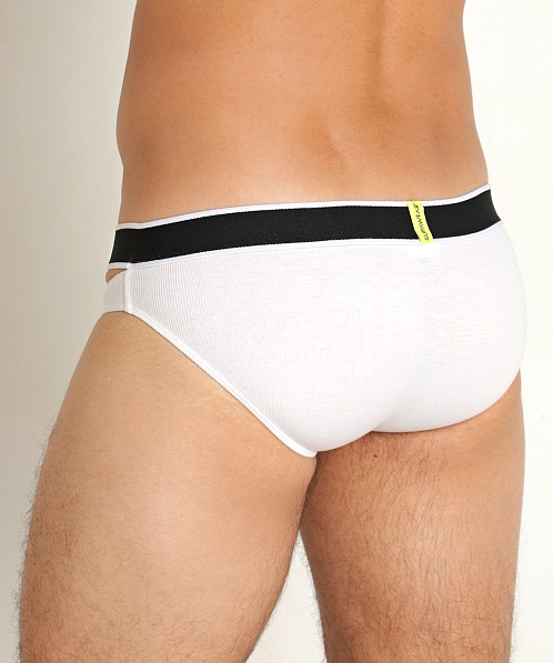 Supawear Ribbed Slashed Brief White