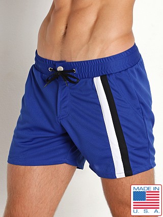 Model in royal American Jock Decathlon Coach Short