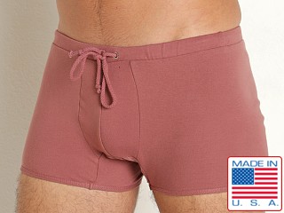 Model in red clay Go Softwear Zion OverDye Lounge Short