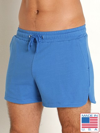 Model in cobalt Go Softwear Zion OverDye Pocket Short