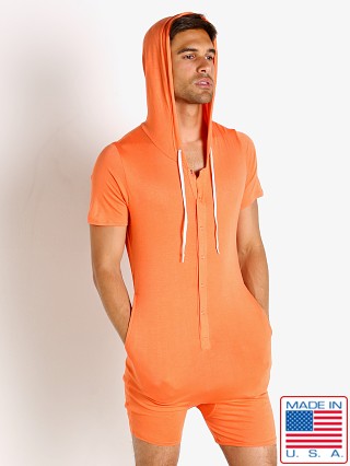 Model in tangerine Go Softwear Body 2 Extreme Pocket Onesie Bodysuit