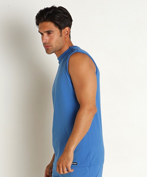 Go Softwear Zion OverDye Raw Edge Muscle Shirt Cobalt