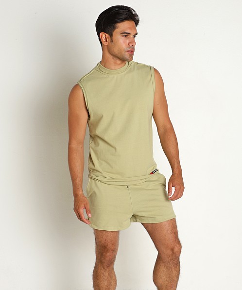 Go Softwear Zion OverDye Raw Edge Muscle Shirt Sage Leaf