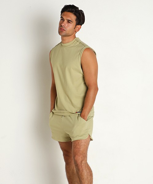 Go Softwear Zion OverDye Raw Edge Muscle Shirt Sage Leaf