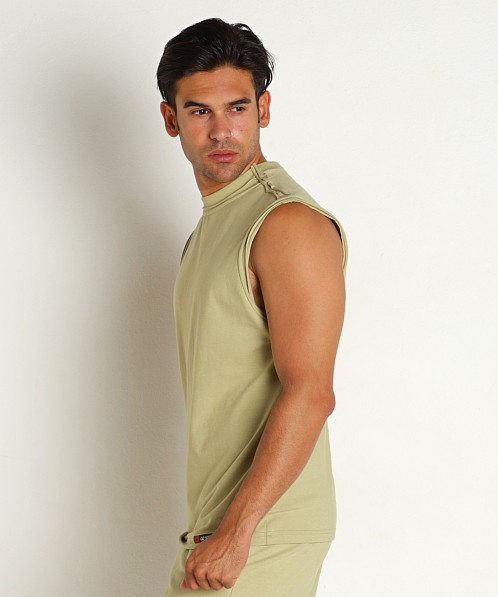 Go Softwear Zion OverDye Raw Edge Muscle Shirt Sage Leaf