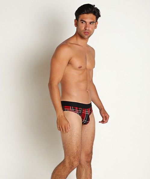 Timoteo Cabin Fever Plaid/Mesh Brief Black/Red