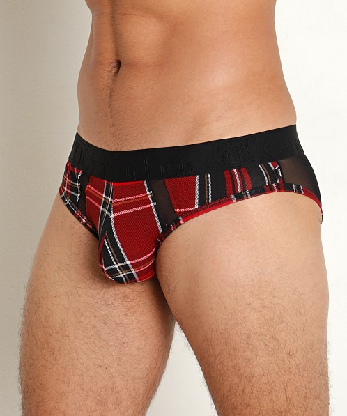 Timoteo Cabin Fever Plaid/Mesh Brief Black/Red