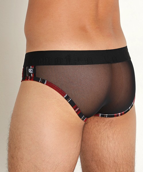 Timoteo Cabin Fever Plaid/Mesh Brief Black/Red