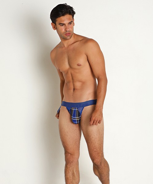 Timoteo Cabin Fever Plaid/Mesh Jockstrap Black/Blue