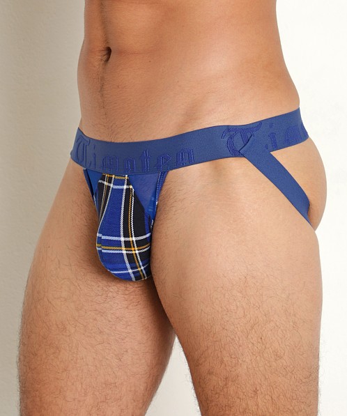 Timoteo Cabin Fever Plaid/Mesh Jockstrap Black/Blue