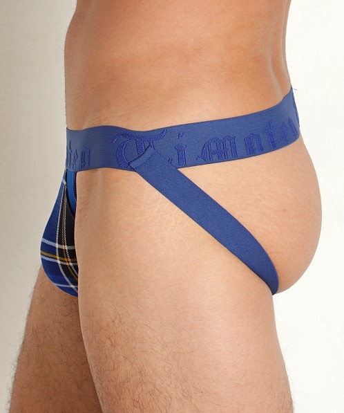 Timoteo Cabin Fever Plaid/Mesh Jockstrap Black/Blue