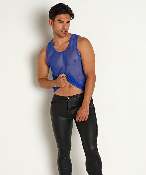 Timoteo Cabin Fever Mesh Tank Top Blue