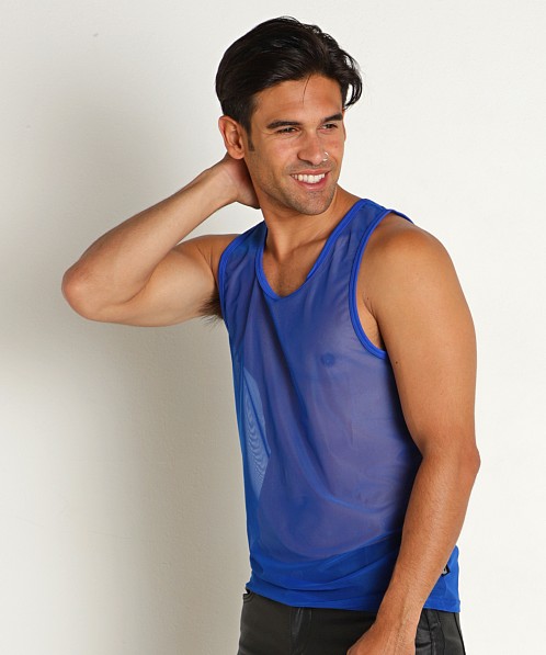 Timoteo Cabin Fever Mesh Tank Top Blue