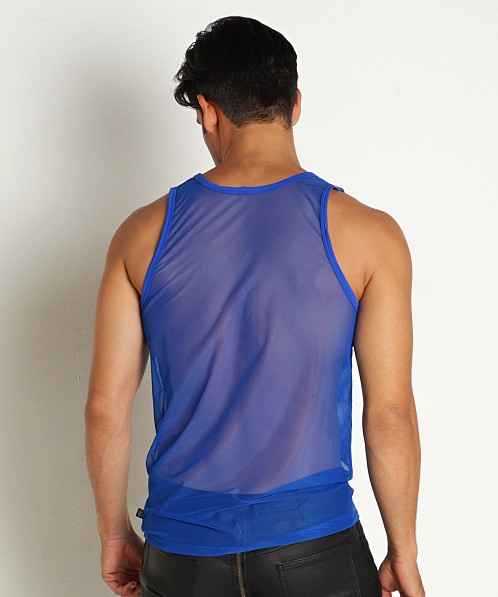 Timoteo Cabin Fever Mesh Tank Top Blue