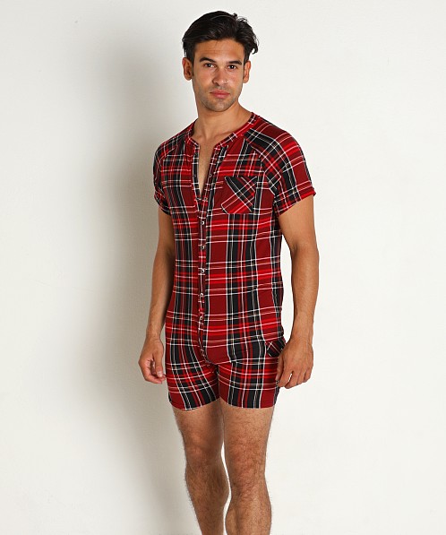 Timoteo Cabin Fever Plaid Union Suit Black/Red