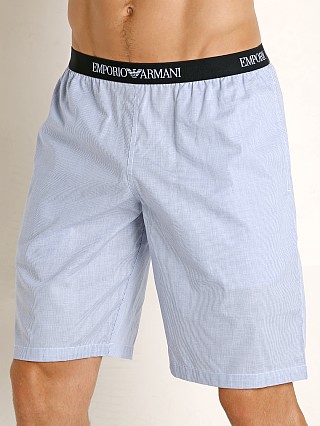 Model in microsquare Emporio Armani Woven Bermuda Shorts