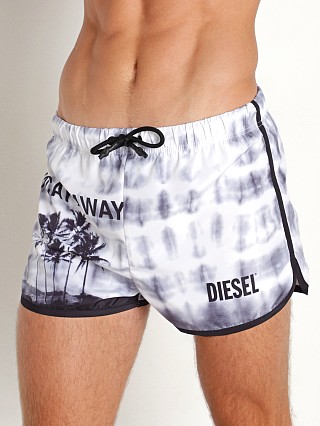 Model in white Diesel Reef-30 Swim Shorts