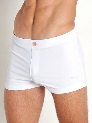 Model in white 2EROS Bondi Swim Trunk