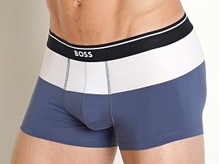 Model in open blue Hugo Boss Cotton Stretch Trunk Colorblock