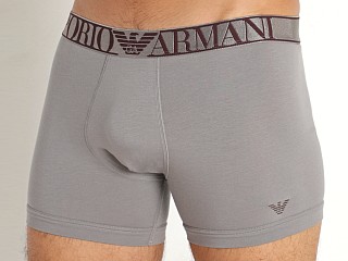 Model in ash Emporio Armani Shiny Logoband Boxer Brief